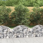 vidaXL Obokana gabionska košara 100x30x40/60 cm pocinkano železo