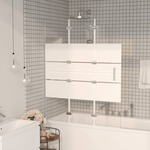 shumee Zložljiva tuš kabina ESG 100x140 cm bela