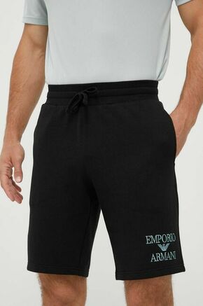 Kratke hlače lounge Emporio Armani Underwear črna barva - črna. Kratke hlače iz kolekcije Emporio Armani Underwear. Model izdelan iz rahlo elastične pletenine. Model z mehko oblazinjeno sredino zagotavlja mehkobo in dodatno toploto.