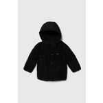 Otroška jakna Karl Lagerfeld črna barva - črna. Otroški jakna iz kolekcije Karl Lagerfeld. Podložen model, izdelan iz gladke tkanine. Prešiti model s sintetično izolacijo za dodatno udobje pri nižjih temperaturah.