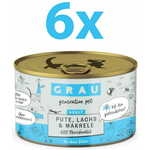 Grau GP Adult konzerva za mačke, puran &amp; losos &amp; skuša, 6 x 200 g