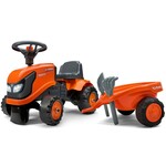 FALK 260C Baby Kubota sedalni traktor s prikolico, grabljami in lopato