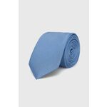 Svilena kravata HUGO - modra. Kravata iz kolekcije HUGO. Model izdelan iz vzorčaste tkanine.