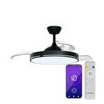 Klarstein AirFold, Pametni stropni ventilator, Zložljive lopatice, LED luč z možnostjo zatemnitve, Pametno