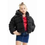 Otroška jakna Desigual črna barva - črna. Otroški jakna iz kolekcije Desigual. Podložen model, izdelan iz vzorčastega materiala.