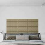 shumee Stenski paneli 12 kosov kapučino 60x15 cm umetno usnje 1,08 m²