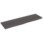 vidaXL Stenska polica temno siva 100x30x2 cm obdelana trdna hrastovina