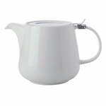 Čajnik iz belega porcelana s cedilom Maxwell & Williams Basic, 600 ml