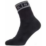 Sealskinz Waterproof Warm Weather Ankle Length Sock With Hydrostop Black/Grey XL Kolesarske nogavice