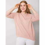 RELEVANCE Ženske plus size bombažna majica NENIA roza RV-BL-6852.22P_375943 Univerzalni