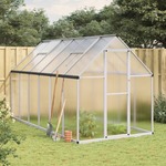 vidaXL Rastlinjak z okvirjem srebrn 334x169x195 cm aluminij