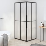 Vidaxl Tuš kabina mlečno steklo ESG 90x70x180 cm črna