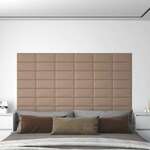 vidaXL Stenski paneli 12 kosov kapučino 30x15 cm umetno usnje 0,54 m²