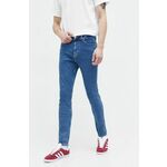 Kavbojke Tommy Jeans moški - modra. Kavbojke iz kolekcije Tommy Jeans skinny kroja, z normalnim pasom. Model izdelan iz enobarvnega denima.