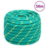 vidaXL Vrv za čoln zelena 20 mm 50 m polipropilen