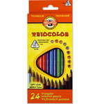 Koh-i-Noor TRIOCOLOR barvice trikotne tanke (mehko črnilo) komplet 24 v papirnati škatli