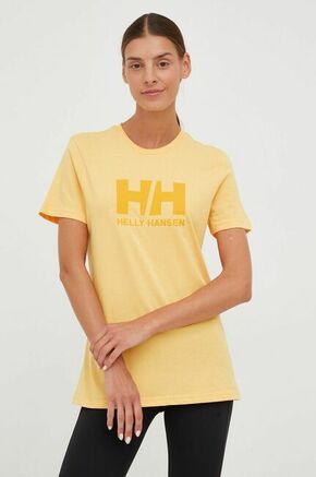 Bombažna kratka majica Helly Hansen oranžna barva - oranžna. Kratka majica iz kolekcije Helly Hansen. Model izdelan iz tanke