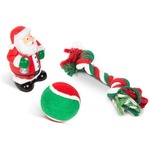 Family Christmas Božični set igrač za pse žoga, vrv in božiček