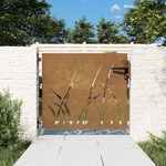 VIDAXL Vrtna vrata 85x75 cm corten jeklo dizajn trave