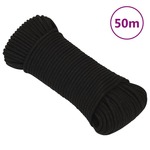 vidaXL Delovna vrv črna 3 mm 50 m poliester