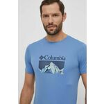 Športna kratka majica Columbia zero rules črna barva - modra. Športna kratka majica iz kolekcije Columbia. Model izdelan iz materiala, ki odvaja vlago.