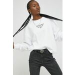 Bluza Tommy Jeans ženska, bela barva, - bela. Mikica iz kolekcije Tommy Jeans. Model izdelan iz tanke, rahlo elastične pletenine.