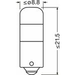 Osram ŽARNICA LED T4W LEDriving SL 12V 0,8W 3893DWP-2BL BA9s 2BL
