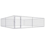vidaXL Zunanji pasji boks pocinkano jeklo 4x4x1 m