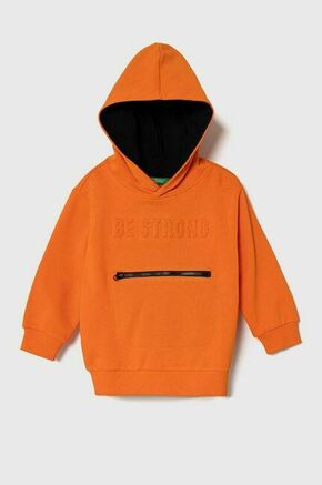 Otroški bombažen pulover United Colors of Benetton oranžna barva