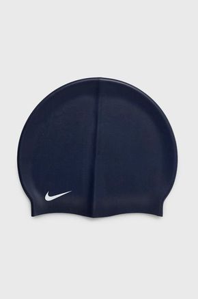 Nike plavajoča kapa - mornarsko modra. Plavajoča kapa iz kolekcije Nike. Model narejen iz enobarvnega silikona.