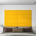 vidaXL Stenski paneli 12 kosov rumeni 90x30 cm žamet 3,24 m²