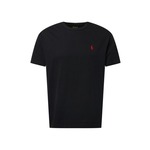 T-shirt Polo Ralph Lauren moški, črna barva - črna. T-shirt iz kolekcije Polo Ralph Lauren. Model izdelan iz rahlo elastične pletenine.