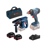 BOSCH PROFESSIONAL akumulatorski set orodja GBH 180-LI + GDX 180-LI + 2xGBA 4Ah + GAL + torba GBH 0615990M30