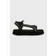 Sandali Calvin Klein Jeans PREFRESATO SANDAL WEBBING XRAY ženski, črna barva, YW0YW00969 - črna. Sandali iz kolekcije Calvin Klein Jeans. Model izdelan iz tekstilnega materiala. Lahek in udoben model, idealen za vsakodnevno nošenje.