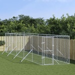 Vidaxl Zunanji pasji boks srebrn 2x10x2 m pocinkano jeklo