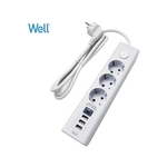Well EXTS-3S3M-USBC4 električni podaljšek, 3x SCHUKO, 3x USB-A, 1x USB-C