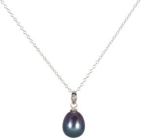 JwL Luxury Pearls Srebrna ogrlica z modrim biserjem JL0438 (veriga
