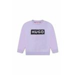 Otroški pulover HUGO vijolična barva - vijolična. Otroški pulover iz kolekcije HUGO. Model izdelan iz pletenine s potiskom.