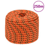 vidaXL Vrv za čoln oranžna 14 mm 250 m polipropilen