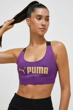 Športni modrček Puma Fit vijolična barva - vijolična. Športni nedrček iz kolekcije Puma. Model s srednjo oporo