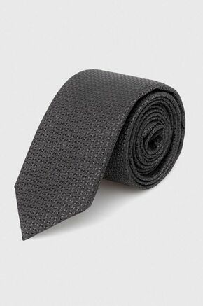Svilena kravata HUGO črna barva - črna. Kravata iz kolekcije HUGO. Model izdelan iz enobarvne tkanine. Visokokakovosten izdelek