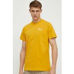 Bombažna kratka majica Jack Wolfskin moški, rumena barva - rumena. Kratka majica iz kolekcije Jack Wolfskin, izdelana iz tanke, elastične pletenine. Model iz izjemno udobne bombažne tkanine.