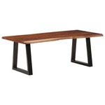 vidaXL Klubska mizica medeno rjava 110x55x40 cm trden akacijev les