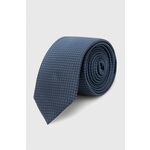 Kravata s primesjo svile HUGO - modra. Kravata iz kolekcije HUGO. Model izdelan iz vzorčaste tkanine.
