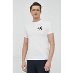 Bombažna kratka majica Armani Exchange bela barva - bela. Kratka majica iz kolekcije Armani Exchange. Model izdelan iz pletenine s potiskom.