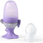BABYONO Silikonska steklenička za hranjenje Flower vijolična 6m+