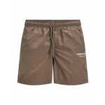 JACK & JONES Kratke kopalne hlače 'JPSTNaxos' rjava / bela 24414570