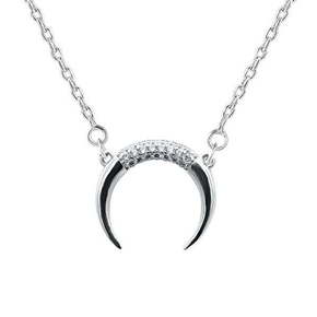 Beneto Minimalistična srebrna ogrlica iz polmeseca AGS650 / 47 srebro 925/1000