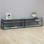 VIDAXL TV omarica beli marmor 200x40x40,5 cm kaljeno steklo