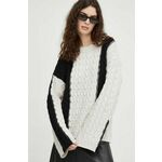 Volnen pulover Herskind ženski, bež barva - bež. Pulover iz kolekcije Herskind. Model izdelan iz vzorčaste pletenine. Priloženo je posebno čistilo za tkanine, ki omogoča, da je izdelek ustrezno negovan in dlje časa ostane estetski.